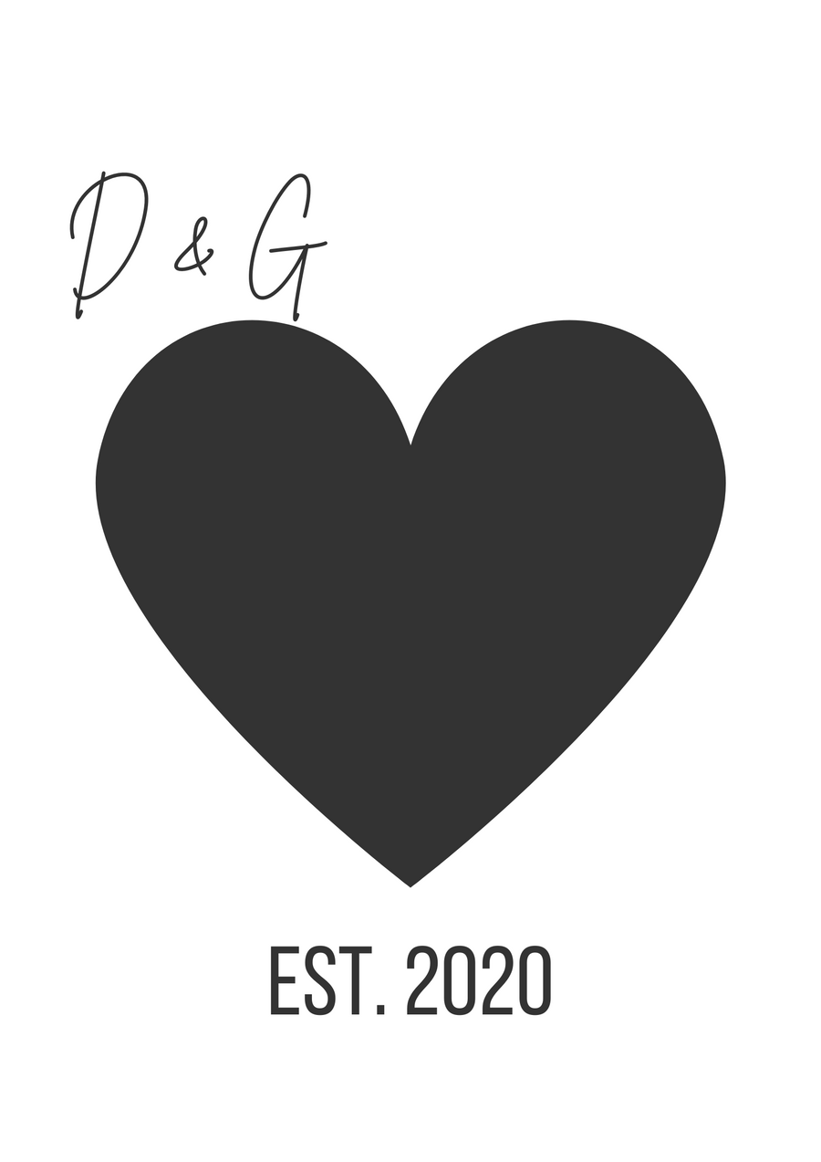 Heart Initials Print