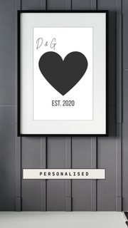 Heart Initials Print