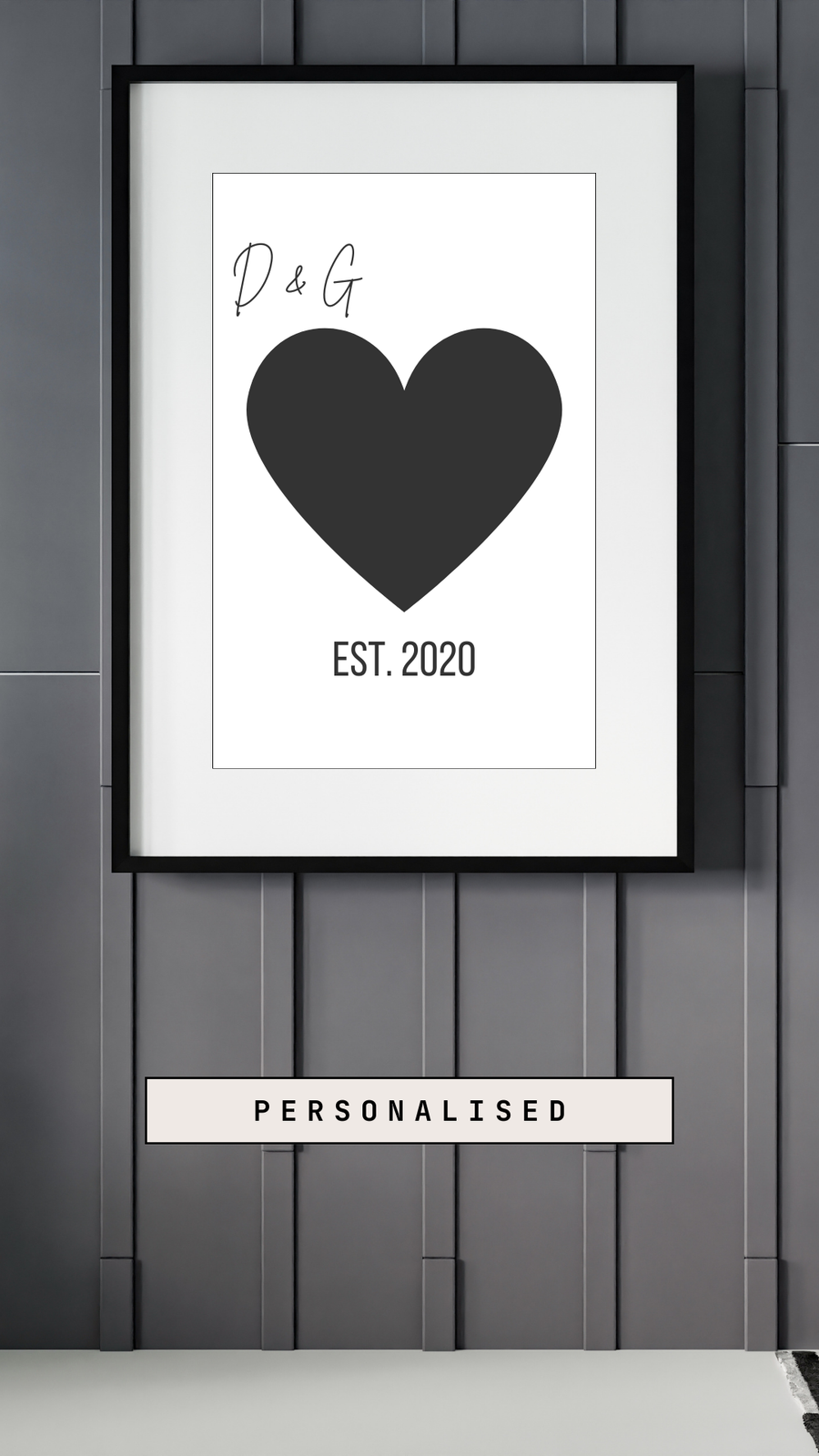 Heart Initials Print