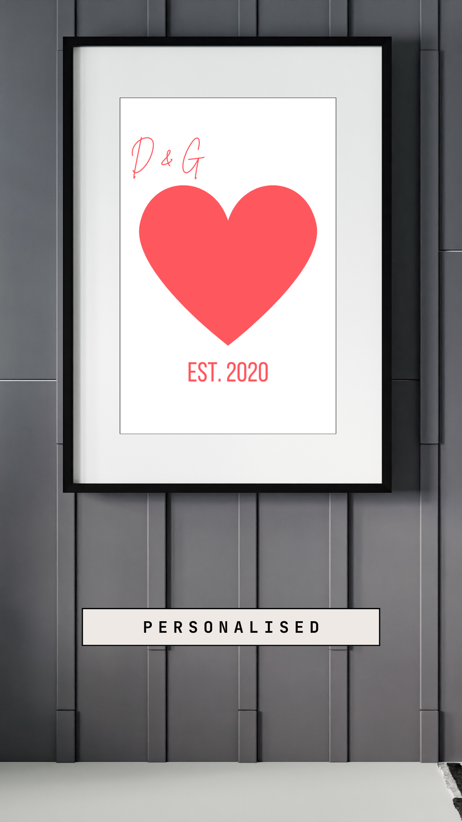 Heart Initials Print
